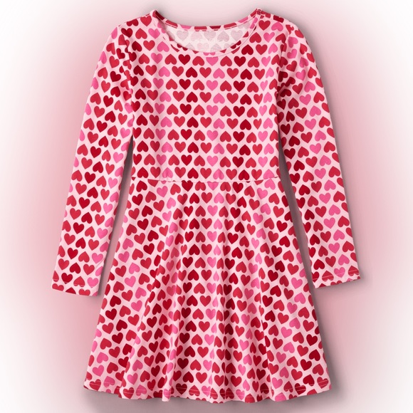 The Children’s Place Heart Everyday Long Sleeve Dress - Picture 1 of 7